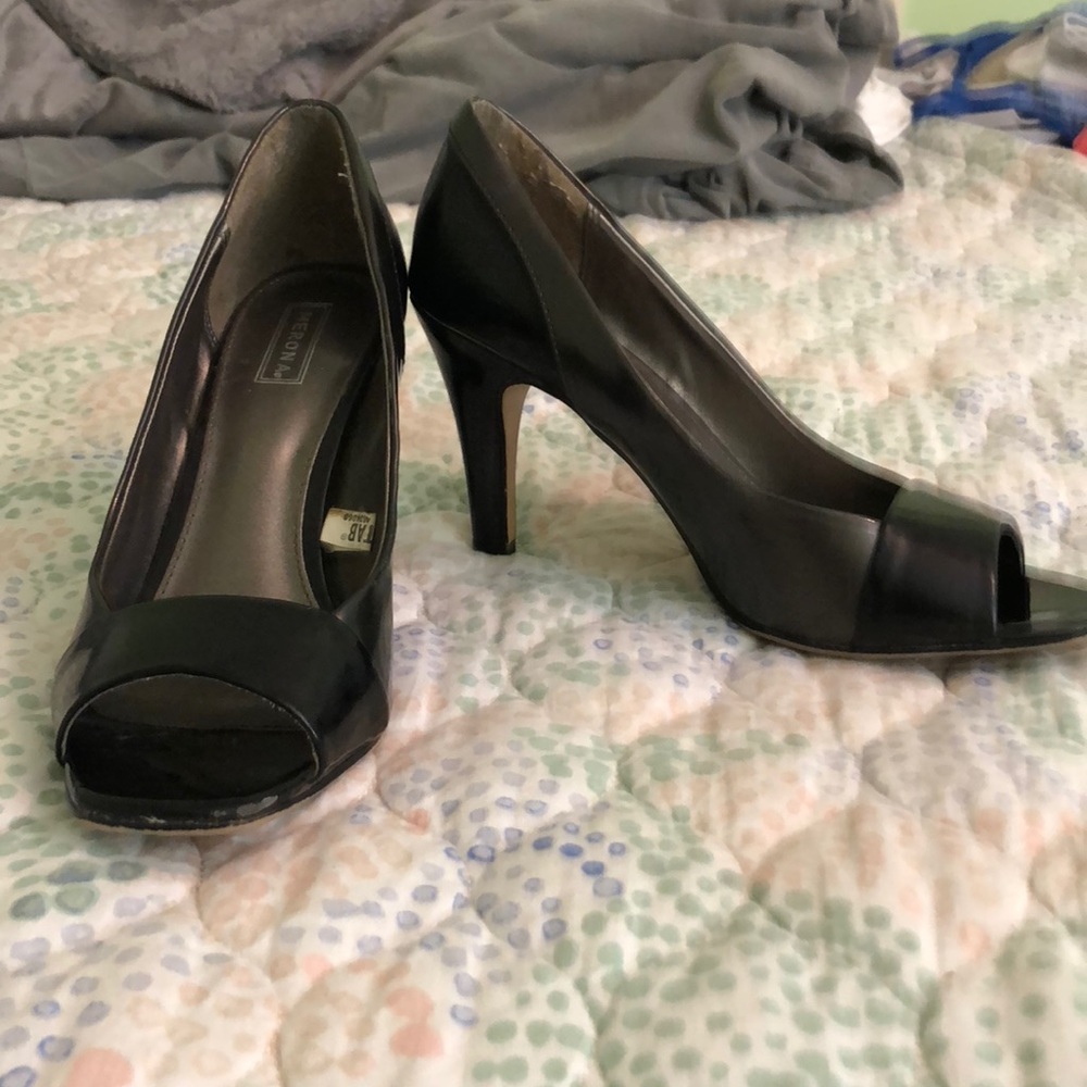 Black and silver heels